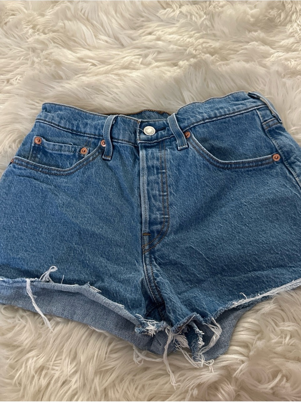 Levi's 501 Blue Cutoff Denim Shorts